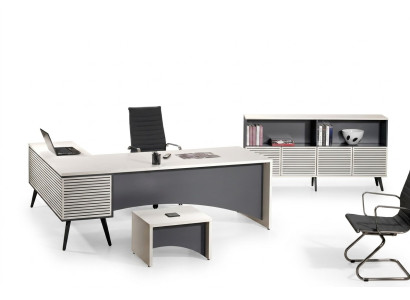 Arbeitstisch Eckbürotisch Komplette Büro Set 3tlg Holz Büromöbel Weiß