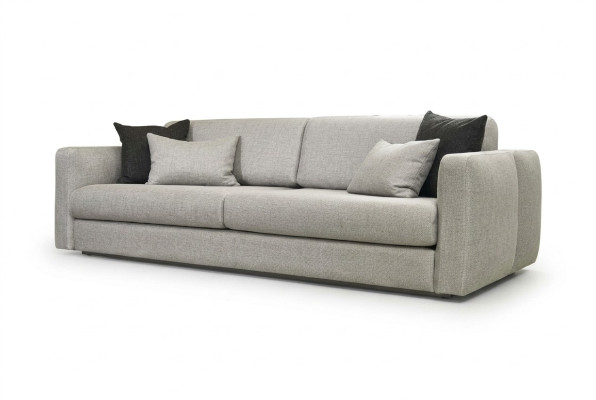 Couch Polstersofa Dreisitzer Sofa 3 Sitzer Grau Stoff Stoffsofa Design
