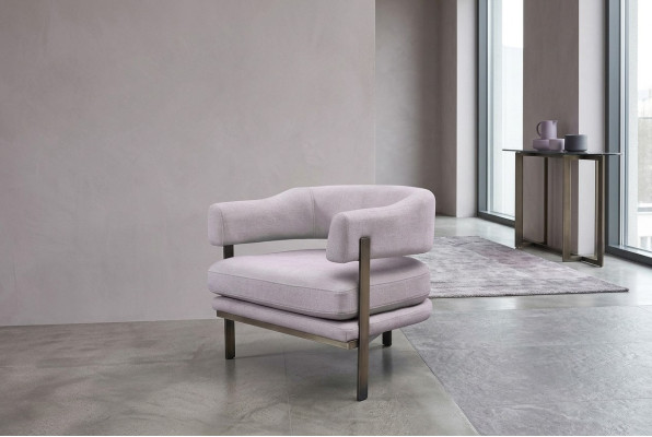 Sessel Einsitzer Stoff Wohnzimmer Modern Grau Polster Sitzer Sitz