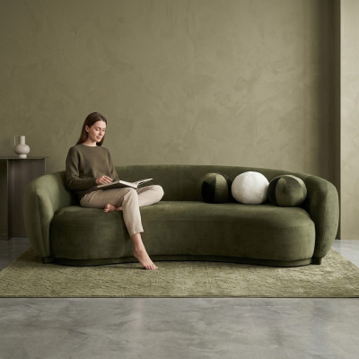 Stoffsofa Dreisitzer Couch Sofa 3 Sitzer Grün Stoff Polstersofa Modern