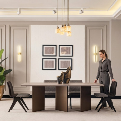 Essgruppe Essecke Esszimmermöbel Esstisch Esszimmer 7tlg Holz Grau
