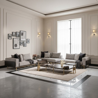 Ecksofa L form Eckgarnitur Großes Sofa Grau Polstersofa Stoffsofa Neu
