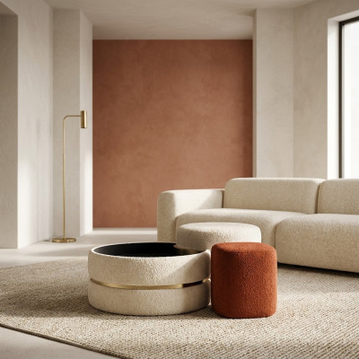 Gruppe Fußhocker Sitzpouf 3tlg Set Puff Couchtisch Hocker Modern Tisch