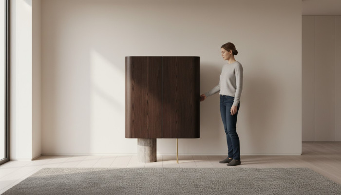 Barschrank Schrank Holzschrank Holz Bar Braun Getränke Design Flaschen