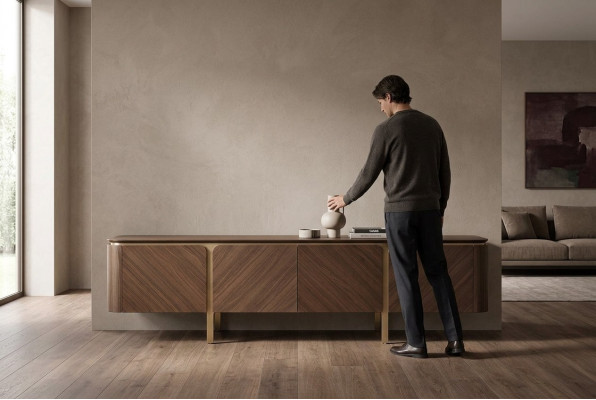 Sideboard RTV Lowboard TV Ständer Tisch Holz Braun Wohnwand Modern
