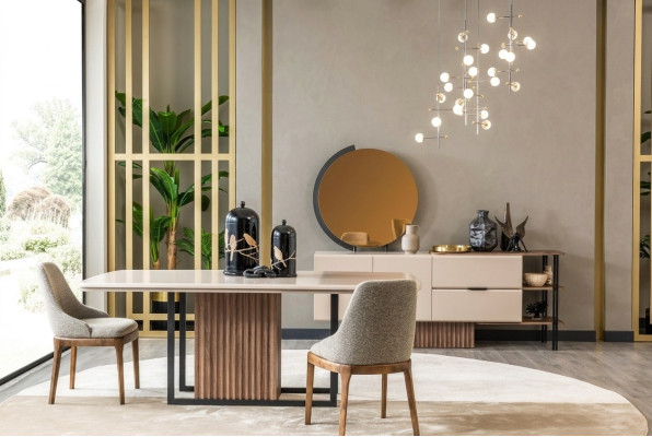 Esszimmer Essgruppe Komplette Esstisch Stühle 9tlg Beige Essecke Set