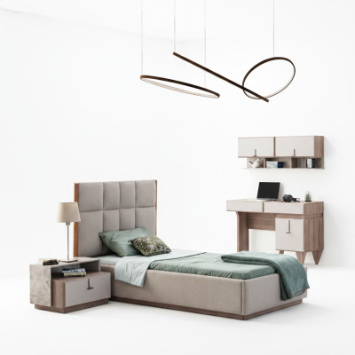 Kinderzimmer Möbel Designer Einzelbett Holz Nachttisch Schreibtisch 4tlg