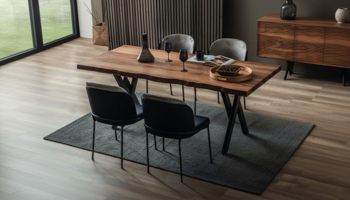 Brauner Holz Esszimmertisch Robuste Esstische Holztische Luxus Möbel