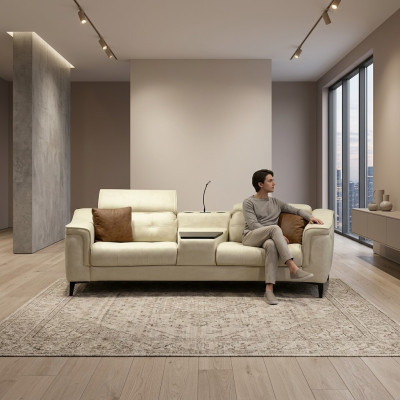 Beiger Zweisitzer Designer Sofa 2-Sitzer Wohnzimmer Luxuriöse Sitzmöbel