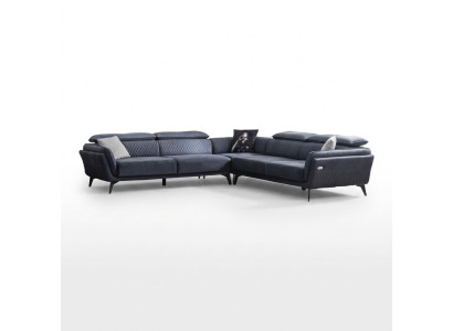 Robustes Graues Stoffsofa Designer L-Form Sofa Wohnzimmer Polster Couch