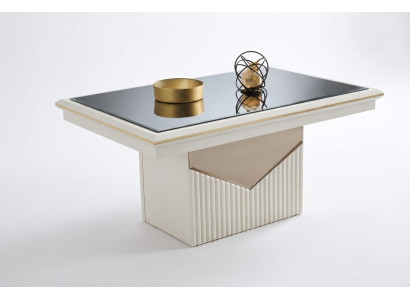 Luxus Couchtisch Kaffeetisch Sofatisch Beistelltisch Holz Beige Tisch