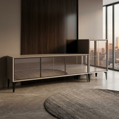 Sideboard TV Ständer RTV Lowboard Weiß Holz Tisch Möbel Wohnzimmer
