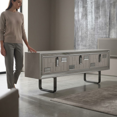 Sideboard TV Ständer RTV Lowboard Wohnwand Holz Weiß Möbel Wohnzimmer