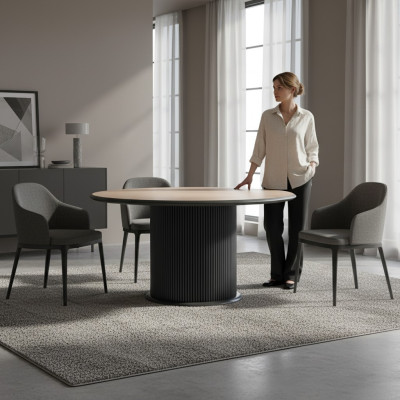 Holztisch Esszimmertisch Esstisch 140 cm Tisch Holz Grau Esszimmer