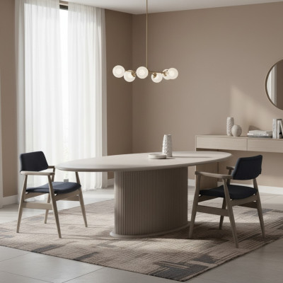 Luxus Essgruppe Komplette Esszimmer Esstisch Stühle 7tlg Beige Essecke