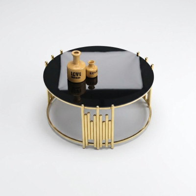 Wohnzimmer Couchtisch Tisch Kaffeetisch Beistelltisch Gold Sofatisch