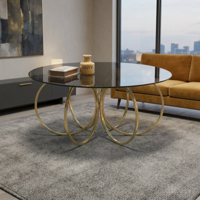 Gold Kaffeetisch Wohnzimmer Couchtisch Tisch Beistelltisch Sofatisch
