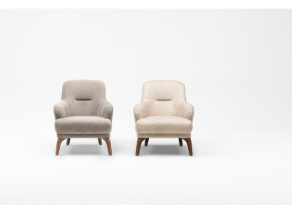 Stoffsessel Sessel Beige Polster Wohnzimmer Einsitzer Sitz Ohrensessel