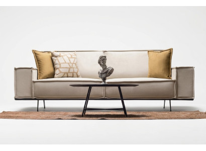 Zweisitzer Sofa 2 Sitzer Stoffsofa Polstersofa Beige Couch Moderne