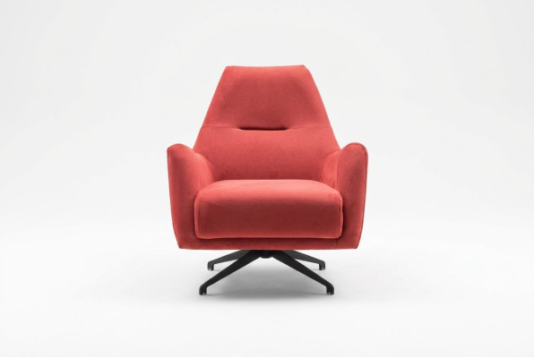 Wohnzimmer Sessel Ohrensessel Stoffsessel Rot Polster Einsitzer Sitz