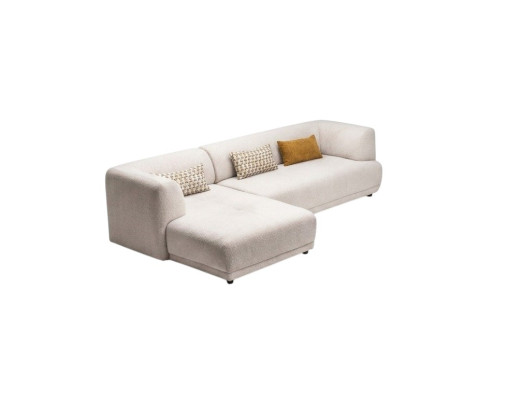 Eckgarnitur Ecksofa L form Stoffsofa Polstersofa Couch Sofa Beige