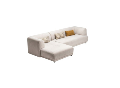 Eckgarnitur Ecksofa L form Stoffsofa Polstersofa Couch Sofa Beige
