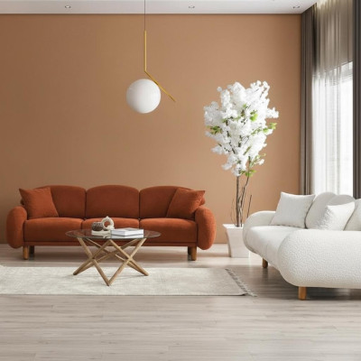 Moderne Polstersofa Garnitur Wohnzimmer Dreisitzer Weißer 3-Sitzer 2tlg