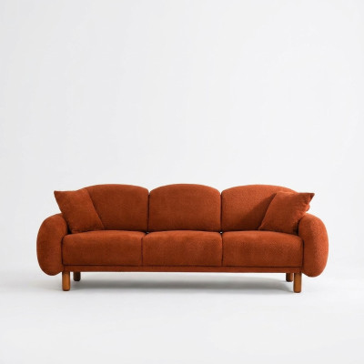 Polstersofa Orange Dreisitzer Sofa 3 Sitzer Stoffsofa Couch Moderne