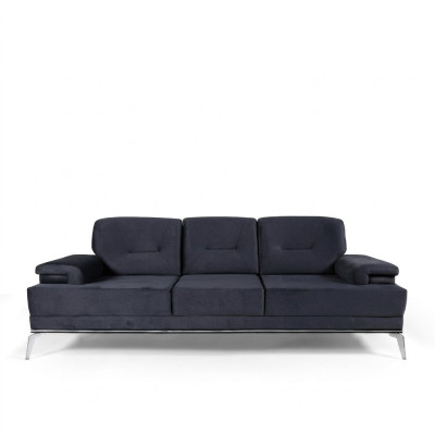Couch Dreisitzer Stoffsofa Design Blau Sofa 3 Sitzer Polstersofa