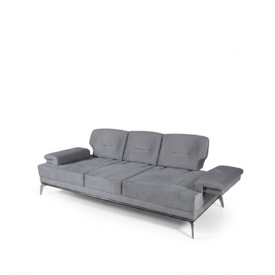 Sofa Stoffsofa Design Dreisitzer Grau 3 Sitzer Polstersofa Couch