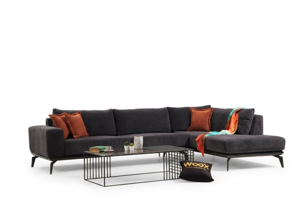 Exklusives Graues Polster Ecksofa Designer Eckgarnitur Moderne Couchen