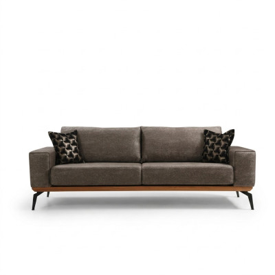 Couch Dreisitzer Stoffsofa Polstersofa Grau Sofa Modern Stoff 3 Sitzer
