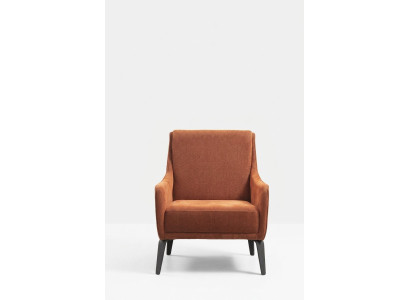 Sessel Ohrensessel Stoffsessel Einsitzer Stoff Orange Polster Möbel