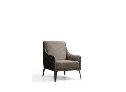 Sessel Ohrensessel Stoffsessel Einsitzer Stoff Grau Polster Möbel
