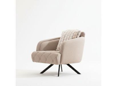 Stoffsessel Wohnzimmer Sessel Ohrensessel Grau Polster Sitz Einsitzer