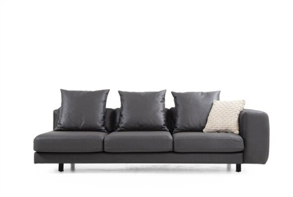 Polstersofa Dreisitzer Couch Stoffsofa Sofa Sitzer Stoff Grau Tisch