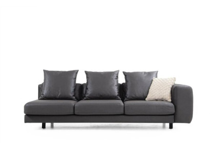 Polstersofa Dreisitzer Couch Stoffsofa Sofa Sitzer Stoff Grau Tisch