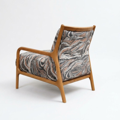 Sessel Klassischе Polstersessel Stoffsessel Stoff Holz Braun Einsitzer
