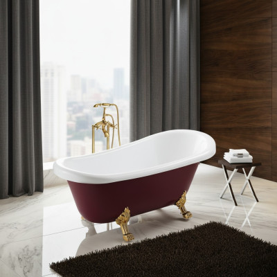 Badewanne Wanne Standbadewanne Freistehende Rot Moderne Bad Badezimmer