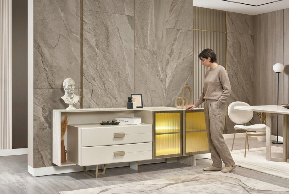 Weißes Sideboard Designer Anrichte Moderne Schränke Luxus Kommode Neu