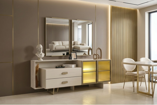 Weißes Sideboard Designer Anrichte Moderne Schränke Luxus Kommode Neu