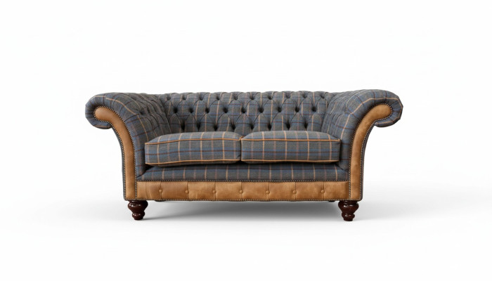 Chesterfield Sofa 2 Sitz Design Couch Dreisitzer Luxus Möbel Stil Textil Sofas