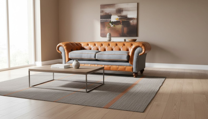 Luxuriöses Kunstledersofa im Chesterfield 3 Sitzer Sofa Design mit drei Sitzplätzen