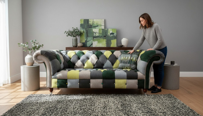Wunderschönes stilvolles 3-Sitzer Chesterfield Sofa für das Wohnzimmer