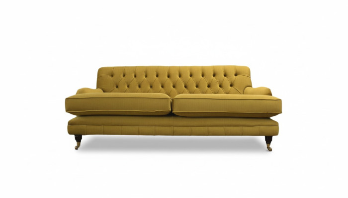 Sofa 3 Sitzer Gelb Polstersofa Wohnzimmer Elegantes Design Klassische