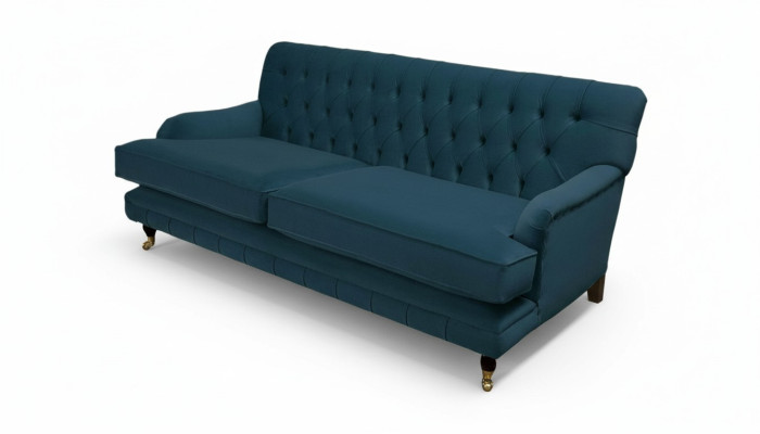 Chesterfield Design Luxus Polster Sofa 3 Sitzer Blau Couch Textil Neu