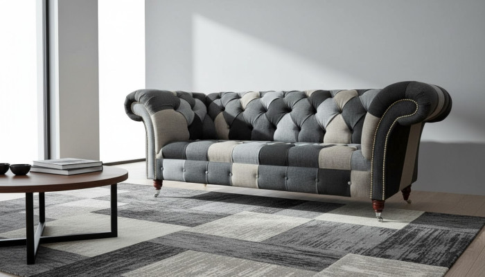 Modern Sofa 3 Sitzer Chesterfield Dreisitzer Wohnzimmer Sofas Luxus Couch Stil