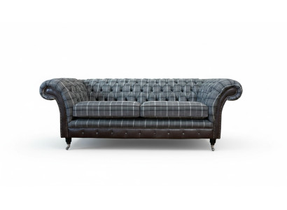 Sofa 3 Sitz Sofas Textil Couchen Design Möbel Dreisitzer Grau Chesterfield