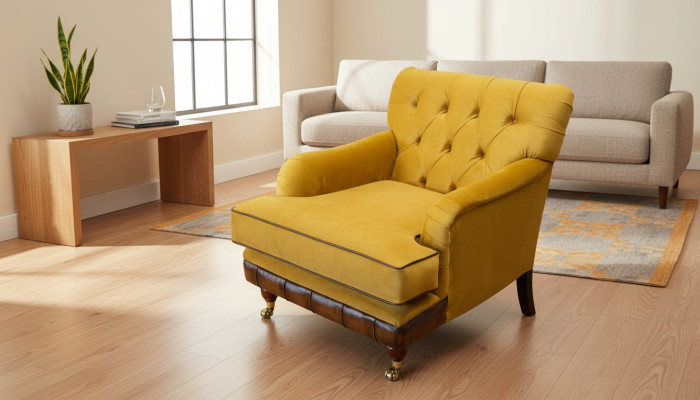 Sessel 1 Sitzer Sofas Stoff Wohnzimmer Textil Luxus Möbel Einsitzer Chesterfield