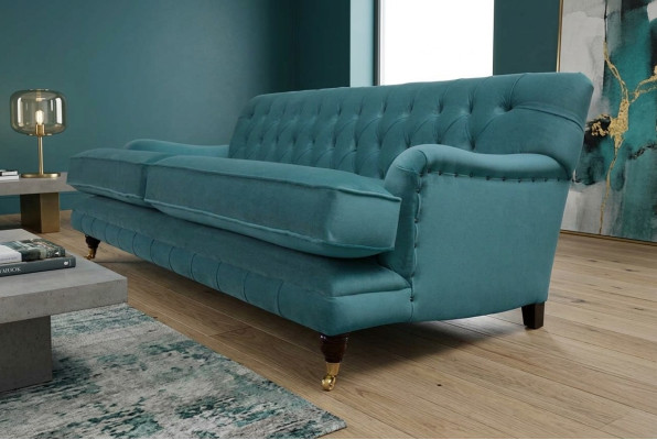 Sofa 3 Sitzer Stoff Design Couch Polster Sofas Textil Modern Chesterfield 1